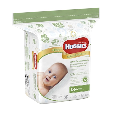 Huggies Huggies Baby Wipes Natural Care Fragrance Free Refill 184 Count, PK3 31816